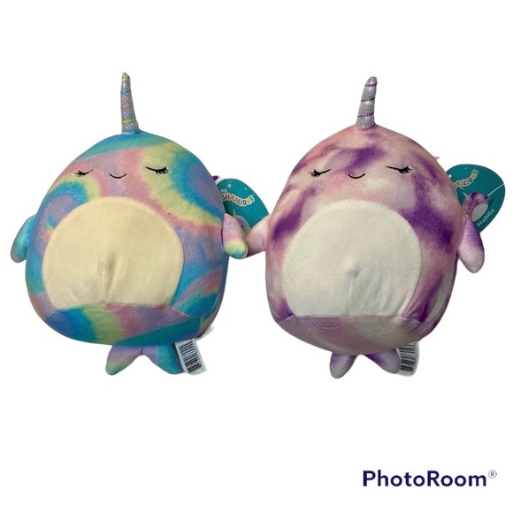 Kellytoy Toys Squishmallow Narwhal Bundle Of Two Nabila And Ter